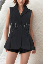 Fringe Detail Corset Vest